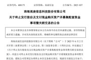 鹰潭688175，终止重大资产重组